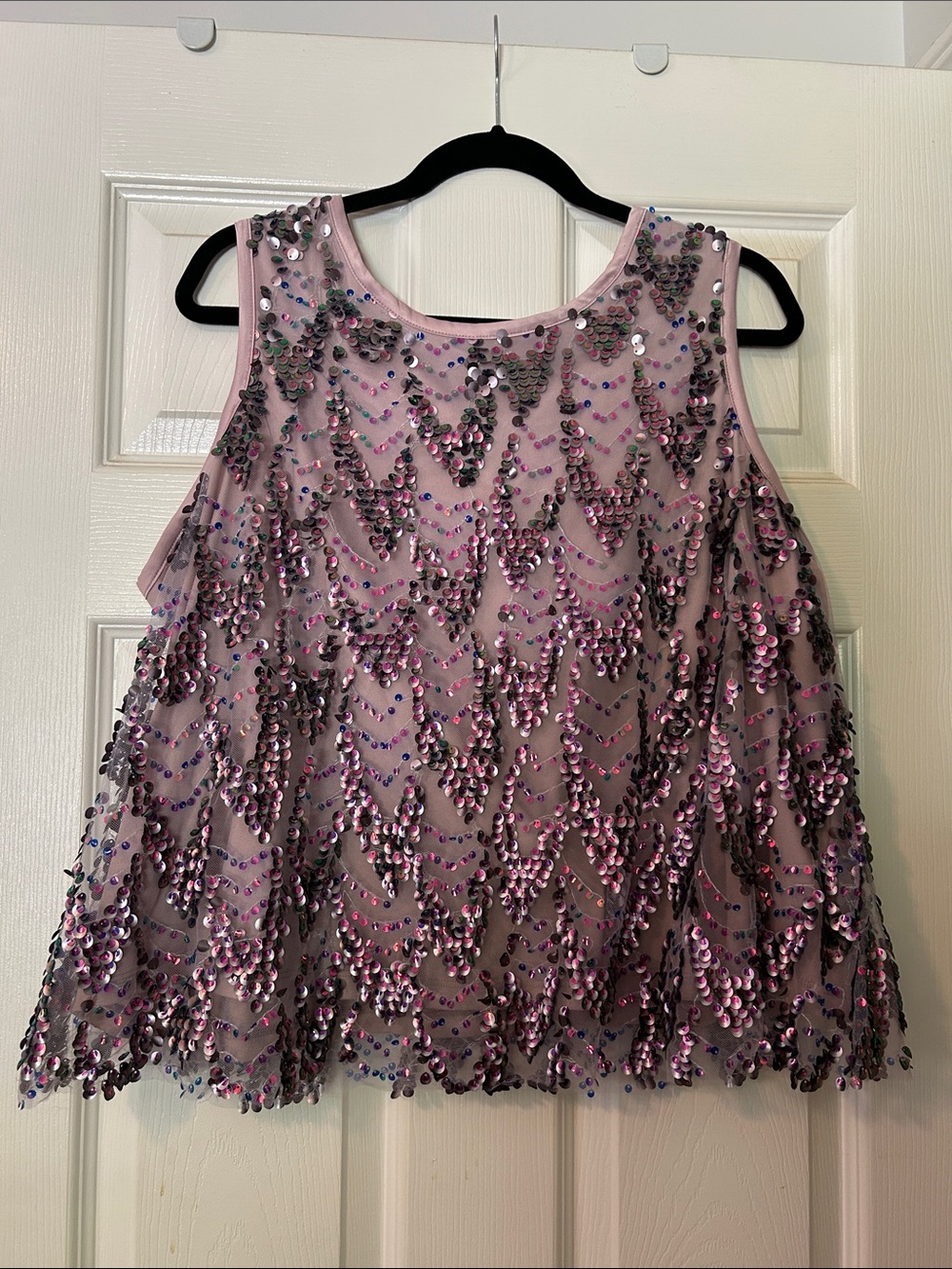 torrid Light Pink Sequin Tank Top